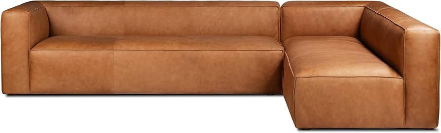 Poly & BARK Piazza Reversible Corner Sectional 125" Sofa in Bourbon Tan | Amazon (US)