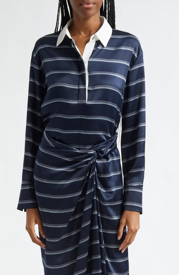Vince Stripe Silk Rugby Shirt | Nordstromrack | Nordstrom Rack