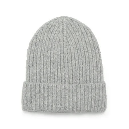 Time and Tru Women's Rib Beanie, One Size Fits Most, Light Grey Heather | Walmart (US)