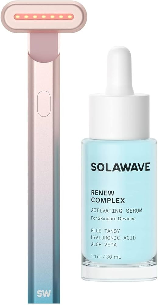 Solawave 4-in-1 Radiant Renewal Wand and Serum Bundle, Face Skincare Wand with Facial Massager, F... | Amazon (US)