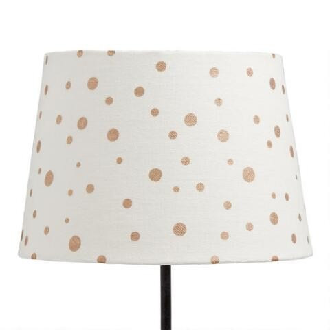 White and Gold Dots Cotton Accent Lamp Shade | World Market