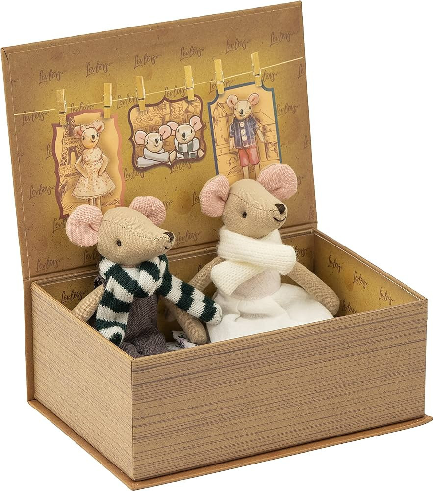 LEVLOVS Mama and Papa Mouse Stuffed Animal｜Linen Mouse Toy｜Mouse Family｜Cotton Mouse｜Fair... | Amazon (US)
