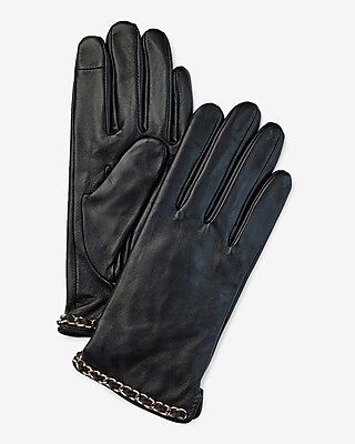 Genuine Leather Chain Cuff Gloves | Express