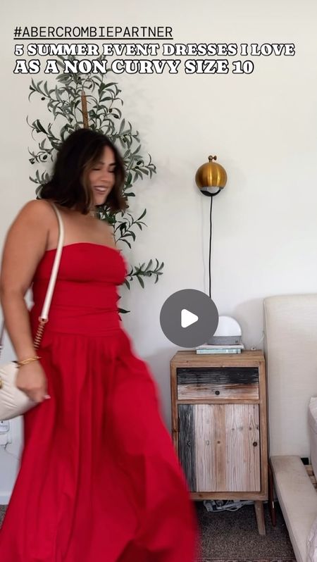 @abercrombie dresses on sale 20% off!! I am wearing a medium in all except the short red linen and me. Midsize, size 10, wedding guest, event dress 