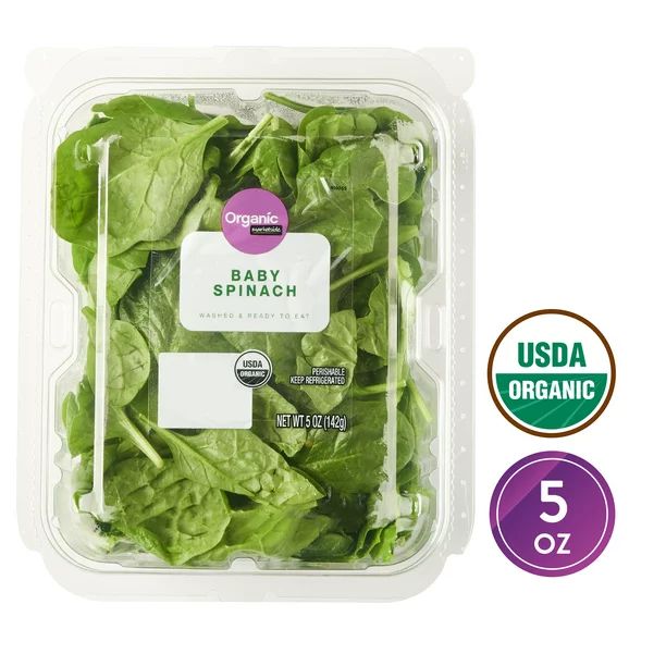 Marketside Organic Baby Spinach Salad, 5 oz Clam Shell | Walmart (US)