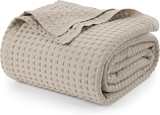 Utopia Bedding Khaki 100% Cotton Waffle Blanket 300 GSM [Queen - 90x90 Inch] Soft Lightweight Bre... | Amazon (US)
