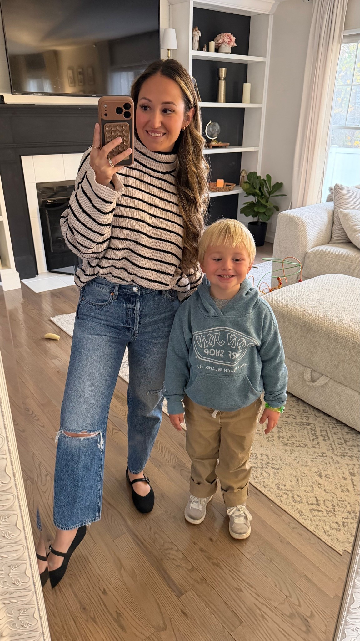 NYC with my boy today 🥰  these jeans and sweater are on sale from stitch fix! 

Use code FESTIVE for 30% off 

#LTKPetite #LTKStyleTip #LTKSaleAlert