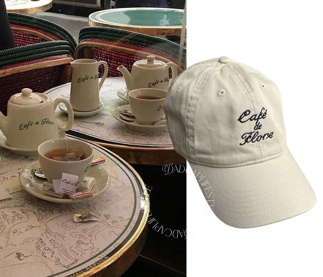 Cafe De Flore Paris France Baseball Cap Aesthetic Paris Cafe Dad Hat Minimalist Chic Ami Paris Em... | Etsy (US)