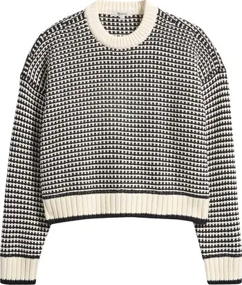 Textured Stitch Cotton Crewneck Sweater | Nordstrom