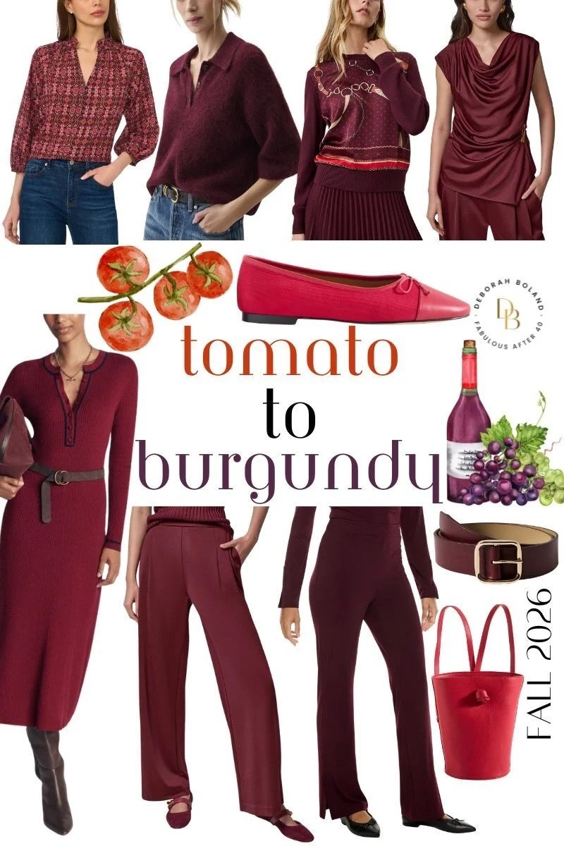 Tomato red and burgundy are having a moment this fall, and I have to say… I’m here for it. ❤️🍷

I love how these two shades bring warmth and richness to a fall wardrobe. Tomato red feels bright and energetic, while burgundy is deeper and a little more sophisticated — and together, they make such a beautiful combination.

If you’re someone who usually sticks to neutrals, try adding just a pop of tomato red or burgundy. Sometimes a little color is all it takes to make an old favorite feel completely new.

#LTKSeasonal #LTKOver40 #LTKgrwm