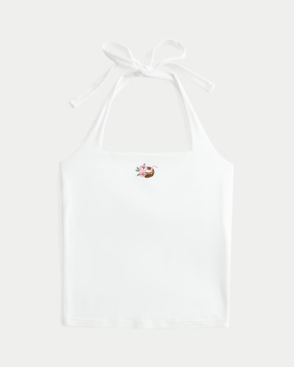 Beaded Graphic Halter Top | Hollister (US)