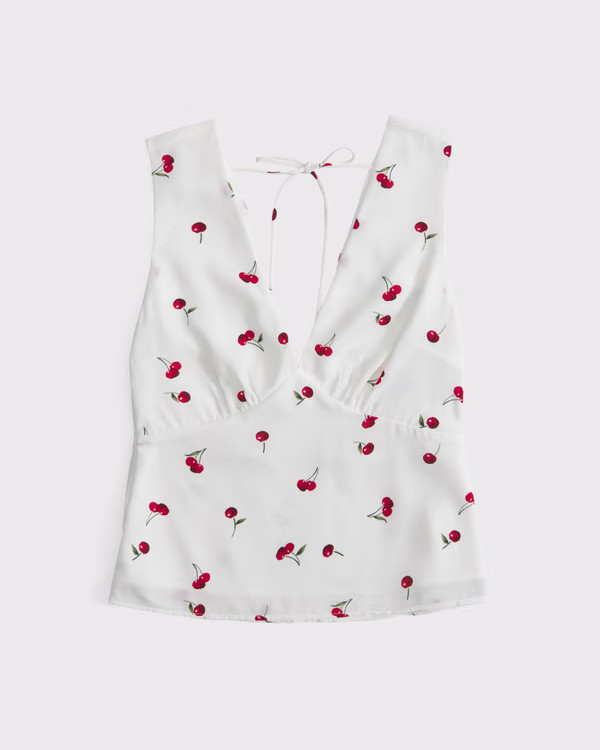 Tie-Back V-Neck Top | Abercrombie & Fitch (US)