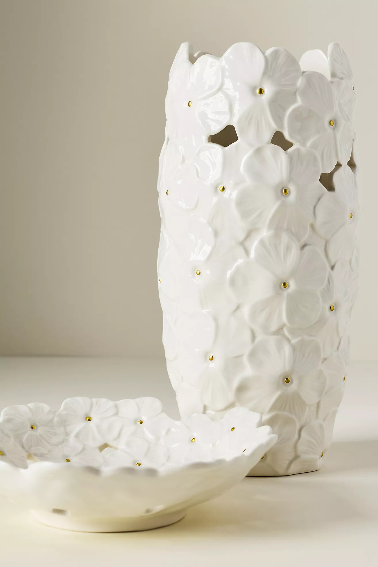 Flora Ceramic Flower Vessel | Anthropologie (US)