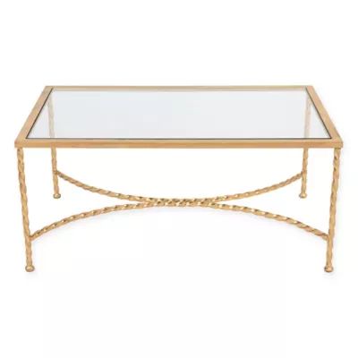 Safavieh Couture Matilda Gold Leaf Glass Coffee Table | Bed Bath & Beyond | Bed Bath & Beyond