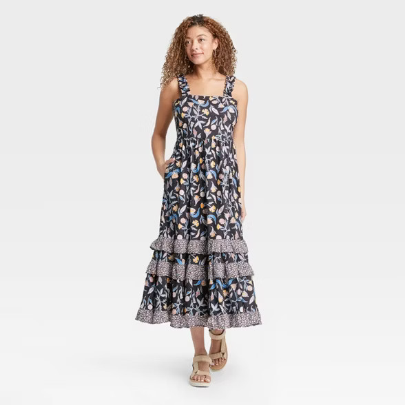 Women's Floral Print Smocked Tiered Tank Dress - Universal Thread™ | Target