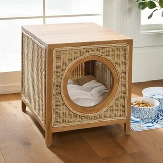 Kai Natural Rattan Pet Condo | Frontgate