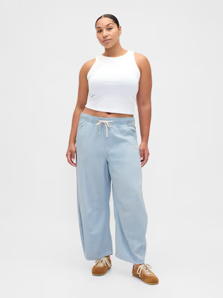 Mid Rise UltraSoft Denim Stripe Easy Horseshoe Jeans | Gap (US)