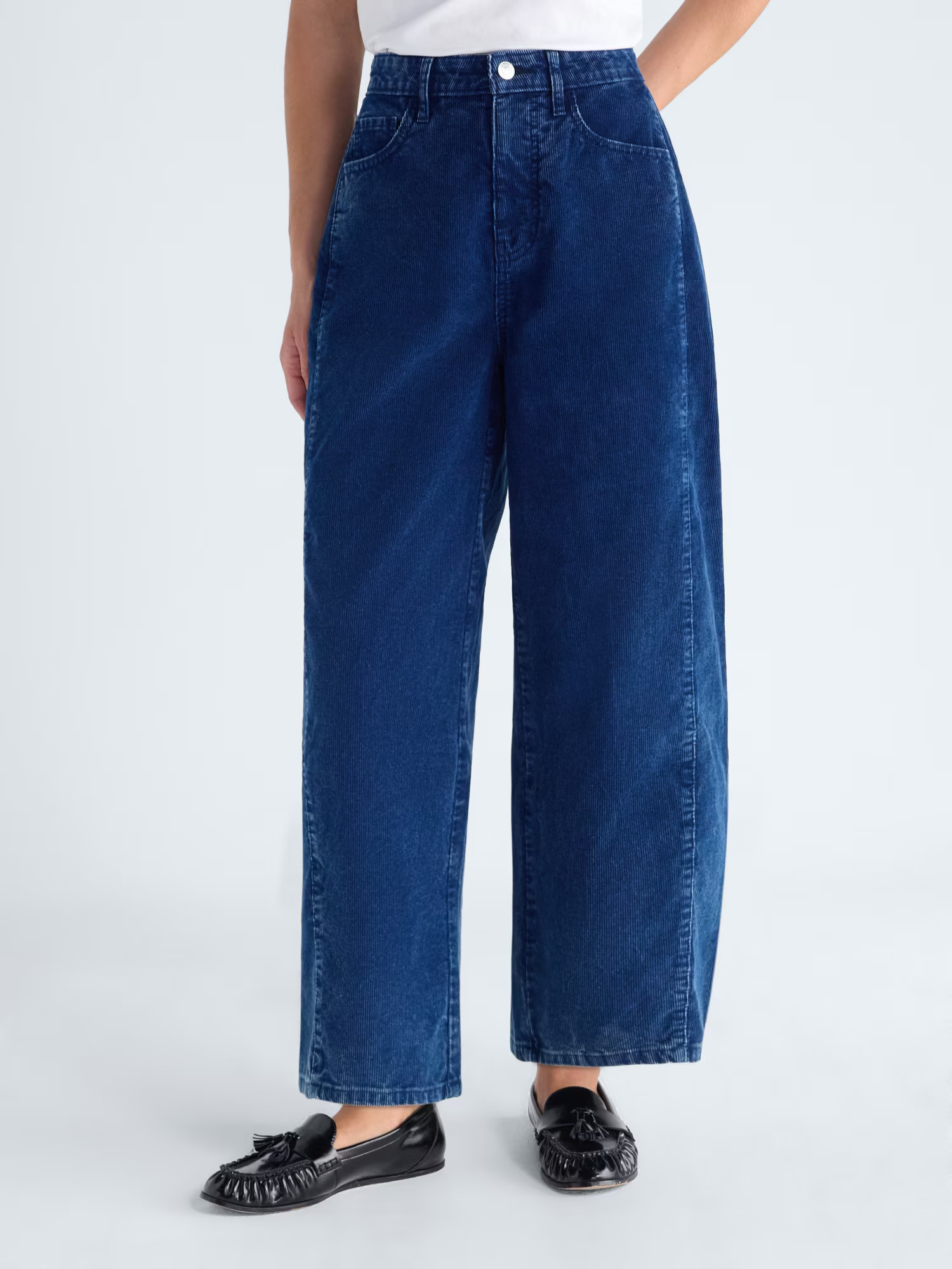 Free Assembly Women's Cropped Corduroy Barrel Jeans, 26" Inseam, Sizes 0-20 - Walmart.com | Walmart (US)