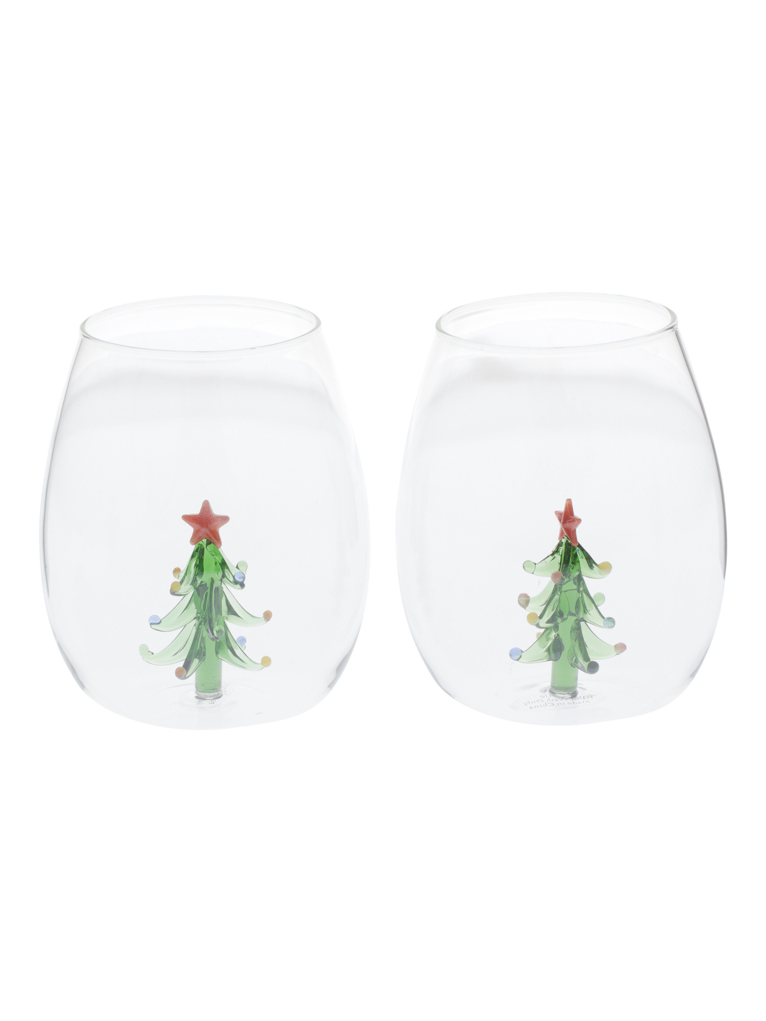 2pk Figural Christmas Tree Stemless Glasses | TJ Maxx