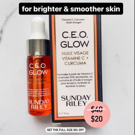 An instant favorite by Sunday Riley for brighter skin. The CEO glow is 50% off

#LTKseasonal #ultabeauty #loveyourskin #sundayriley #skincare

#LTKsalealert #LTKbeauty #LTKfitness #LTKstyletip
