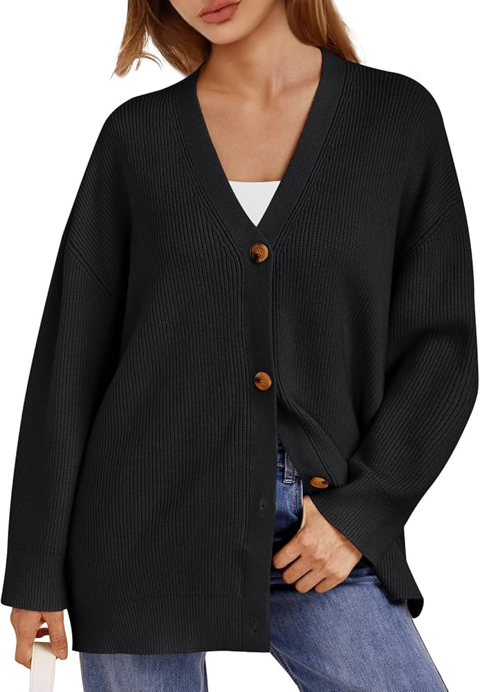 EFAN Womens Cardigan 2024 Open Front Oversized Button Lightweight Sweaters V Neck Loose Cardigans... | Amazon (US)