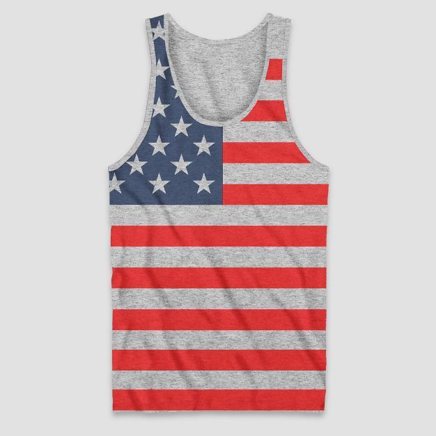 Men's Color Horizontal Flag Tank Top - Blue/Red/Heathered Gray | Target