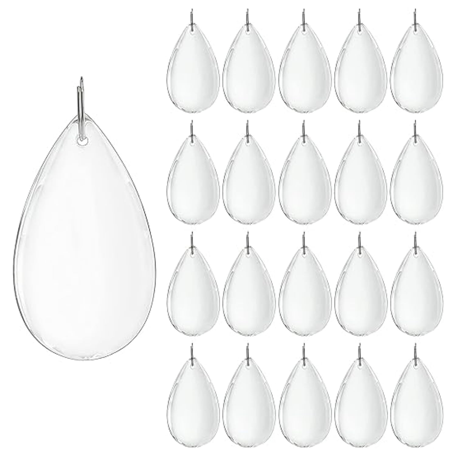 H&D Teardrop Chandelier Crystal Pendants, Clear Crystals Chandelier Prisms Parts, Pack of 20 | Amazon (US)