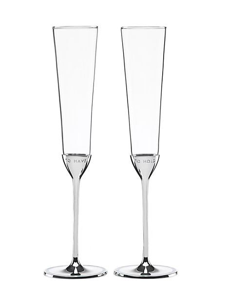 Kate Spade Take The Cake Toasting Flute Pair, Light Blue | Kate Spade (US)