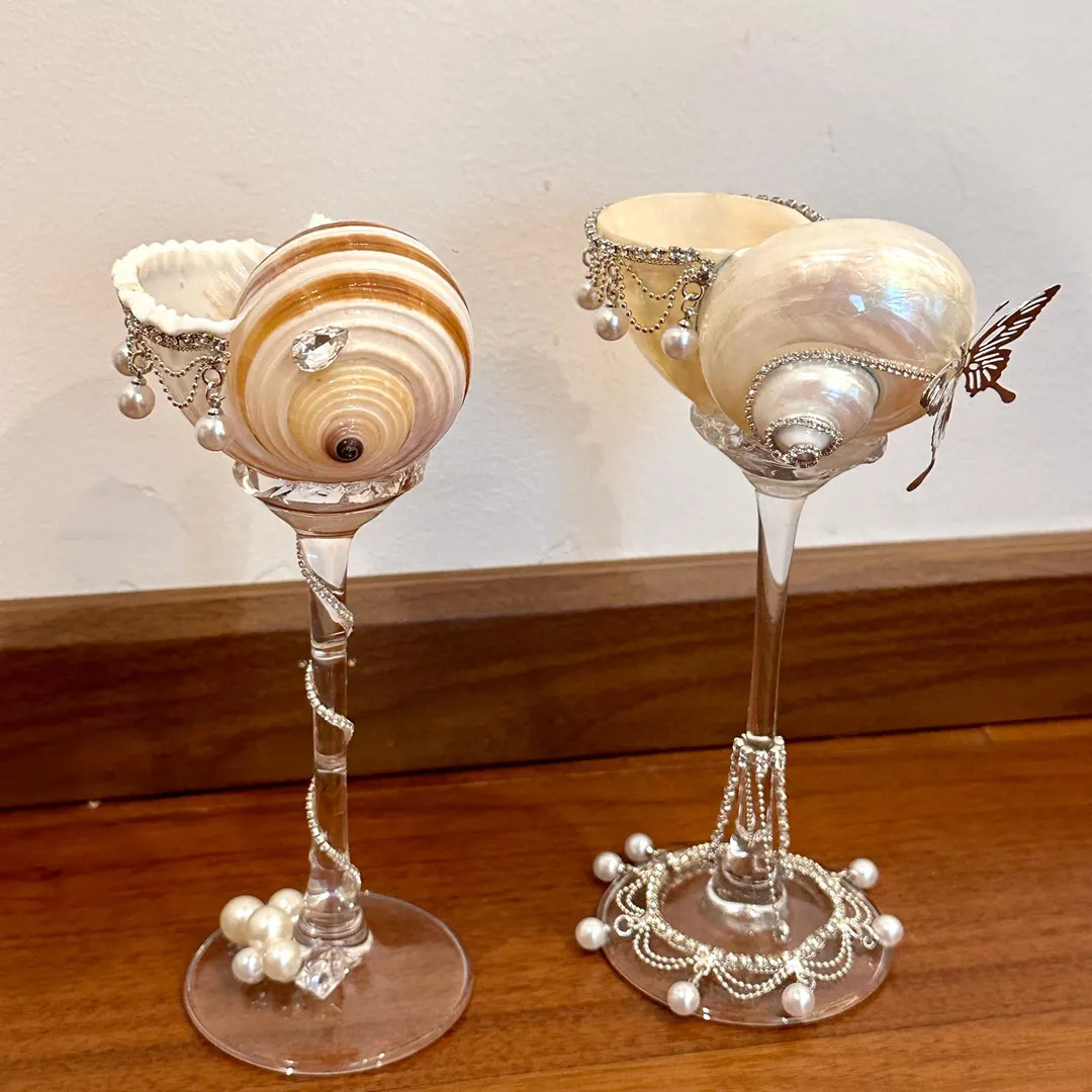 Handmade Seashell Martini Glasses - 2025 Trending Wedding Wine Glass Gifts - Wedding Seashell Win... | Etsy (US)