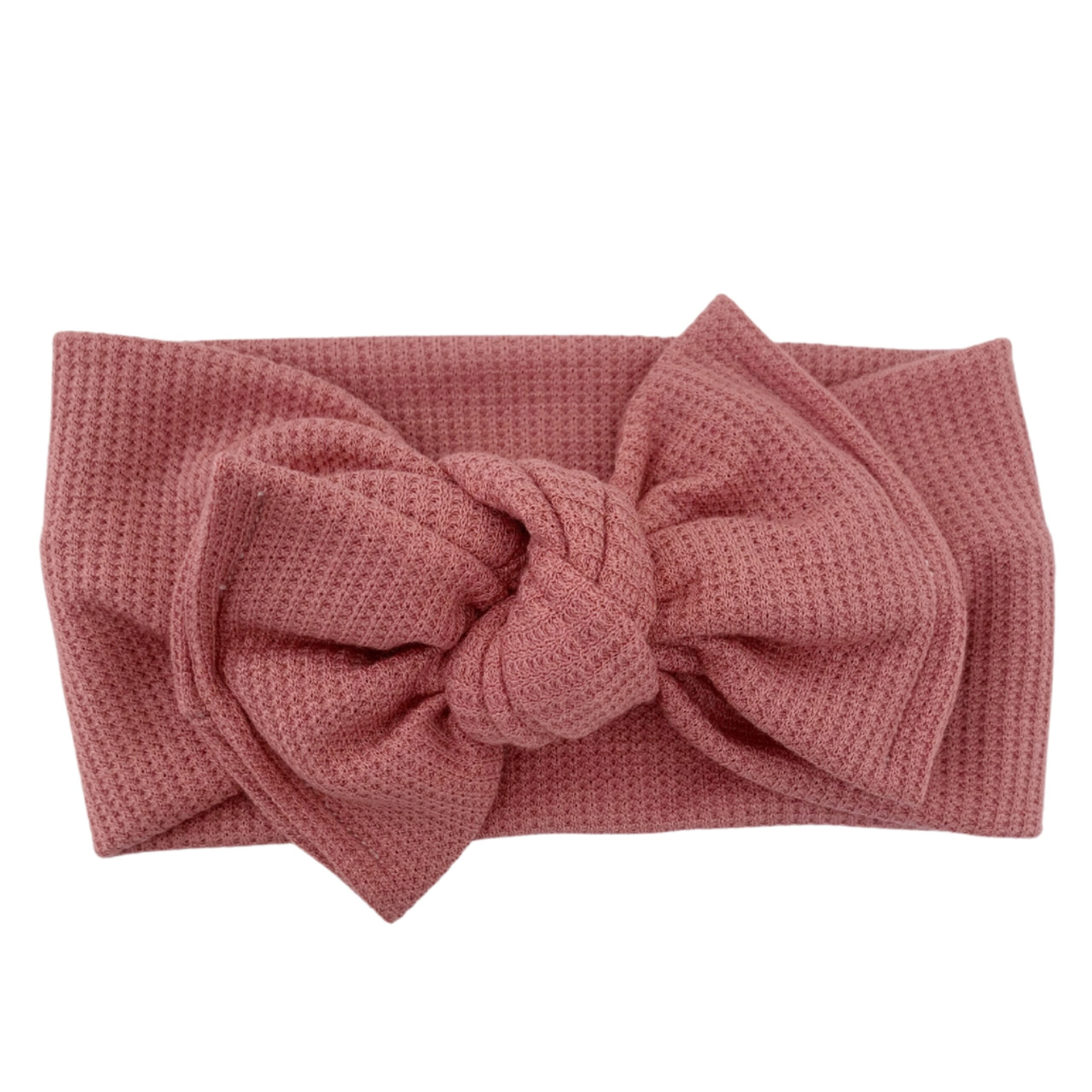 Headwrap Bow, Waffle Rose | SpearmintLOVE