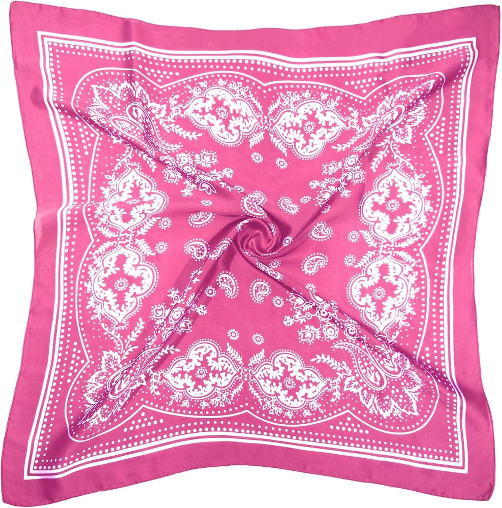 DOOBO Satin Head Scarf - 27.5 Inches Silk Bandana Hair Wrap Square Scarf for Women & Girls | Amazon (US)