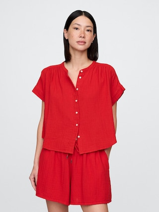 Cotton Gauze Dolman Shirt | Gap (US)