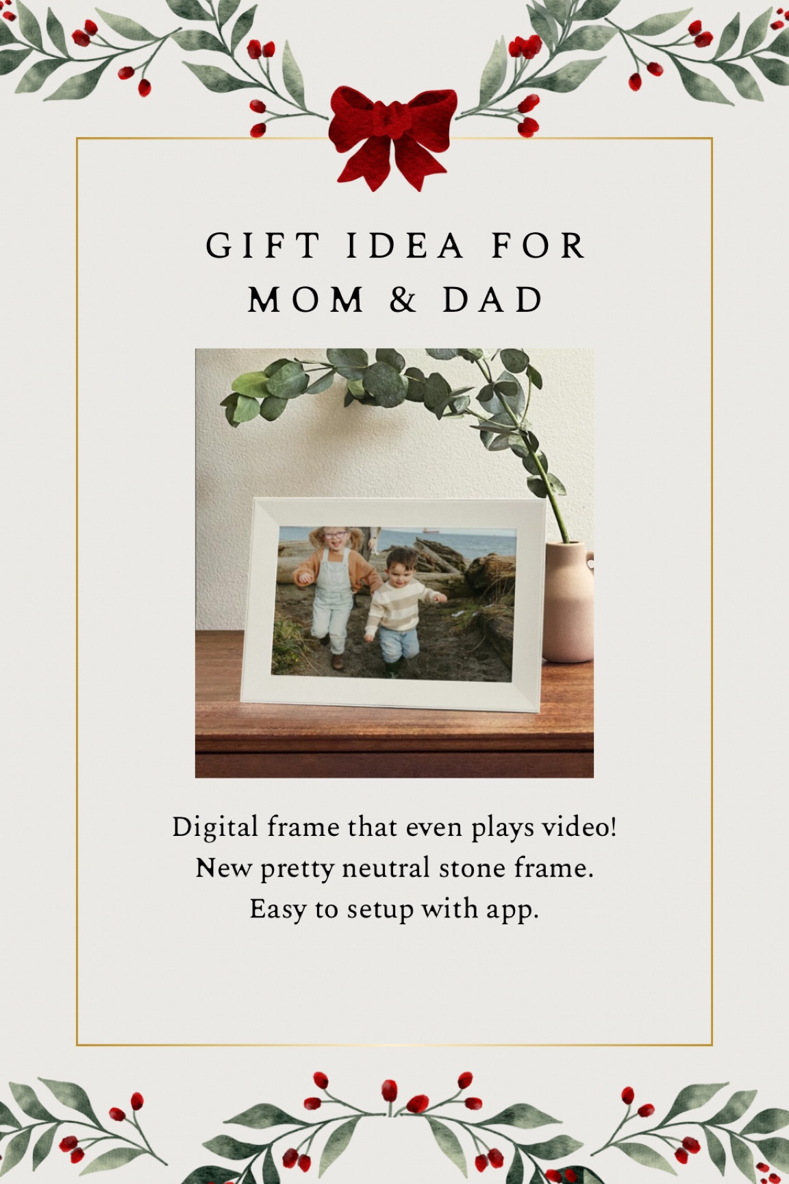 Gift idea gift guide for mom and dad or grandparents holiday gift digital frame plays video aura frame on sale 

#LTKGiftGuide #LTKHoliday #LTKFamily