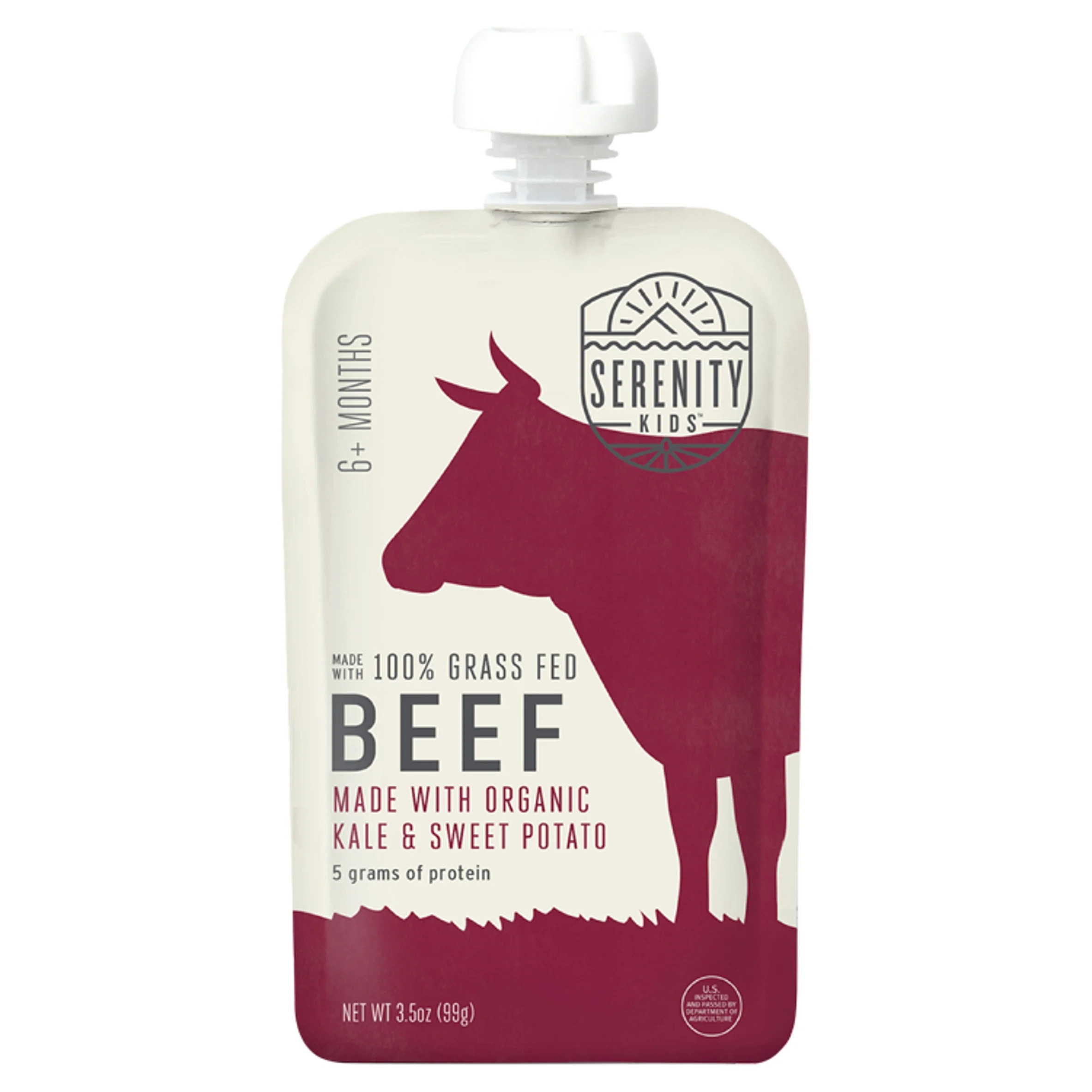 Serenity Kids Organic Stage 2 Baby Food, Grass Fed Beef with Kale and Sweet Potato, 3.5 oz Pouch | Walmart (US)