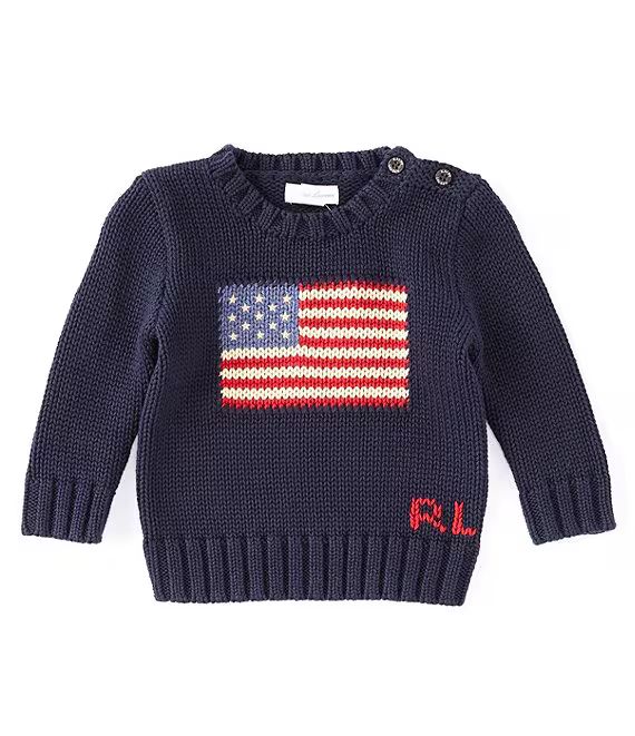 Childrenswear Baby Boys 3-24 Months Long-Sleeve American Flag Sweater | Dillards