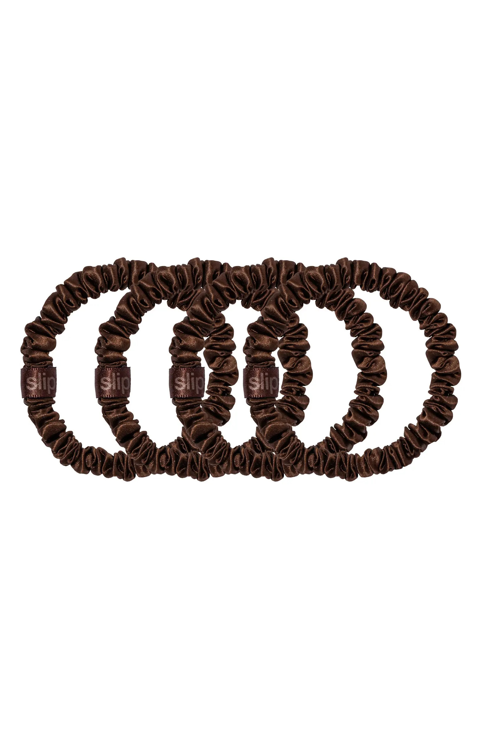 slip Pure Silk 4-Pack Skinny Scrunchies: Back to Basics Collection | Nordstrom | Nordstrom