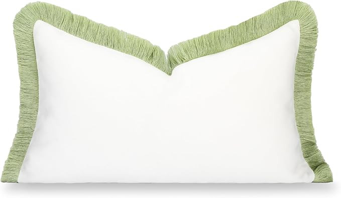 Hofdeco Premium Grandmillennial Coastal Hampton Patio Indoor Outdoor Lumbar Pillow Cover Only, 12... | Amazon (US)