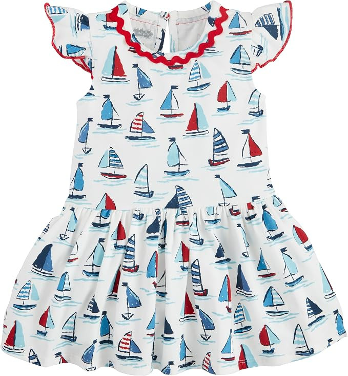 Mud Pie Baby Girls' Mud Pie Children's Sailboat T-Shirt Dress | Amazon (US)