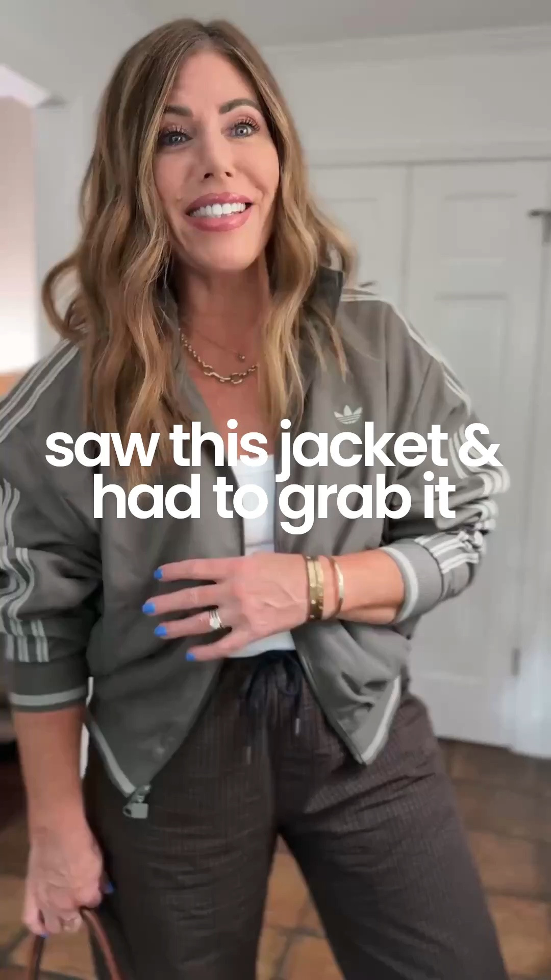 It's been a minute since ive had an athletic jacket like this and I am obsessed! this color is so pretty and the fit is so flattering! I love how it looks with the new green sambas too!

adidas jacket/ large
barrel pants/ m
look for less sandals/tts
white scoop neck tank- perfect length & fit/ size medium
jeans- so flattering and comfy and worth every single penny b/c the cost per wear far outweights the price. you will want to wear these every day! I am wearing a size 29
sambas/ size down a whole size (if you have a small enough foot, you can get the kids and save a little money)

Over 40 style, fall outfits women, mom style, autumn outfits, fall fashion hauls

#LTKOver40 #LTKMidsize #LTKootd