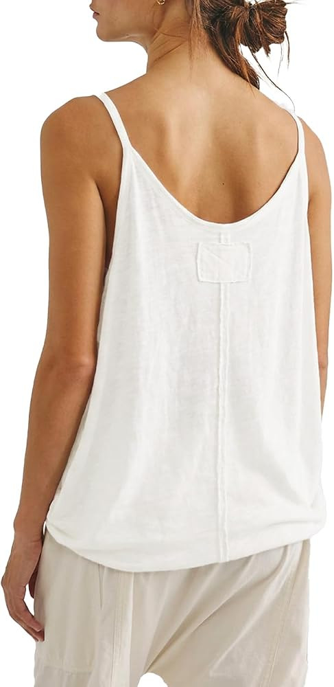 Haellun Women's Tank Tops Double Straps Camis Sleeveless Shirts for Summer | Amazon (US)