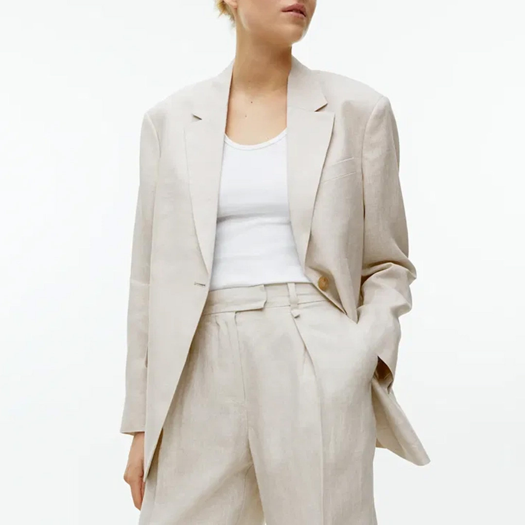 Beige Linen Blazer | BrandAlley