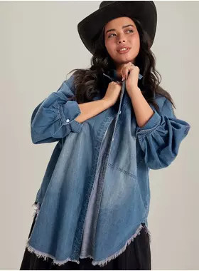 Festi Denim Button-Up Shirt | Torrid (US & Canada)