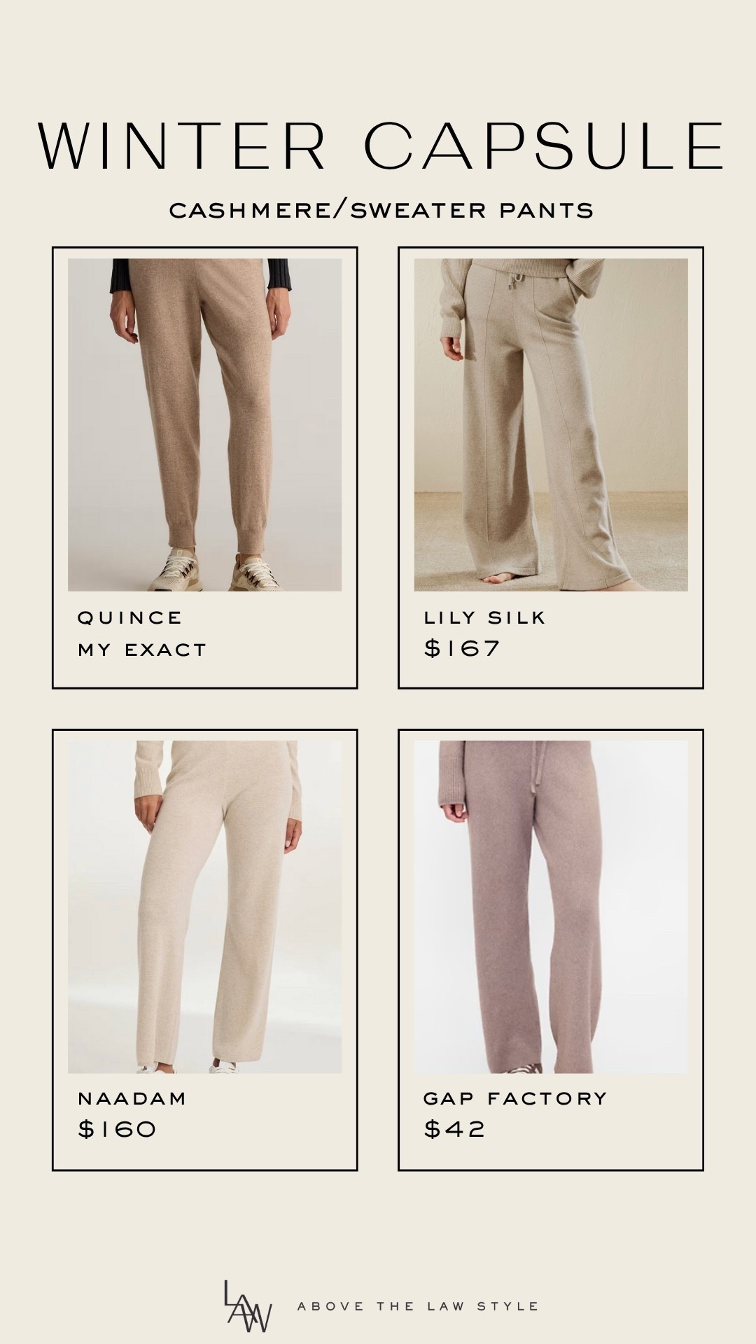 Winter Capsule: Cashmere Sweater Pants

#LTKSeasonal #LTKStyleTip #LTKFindsUnder100