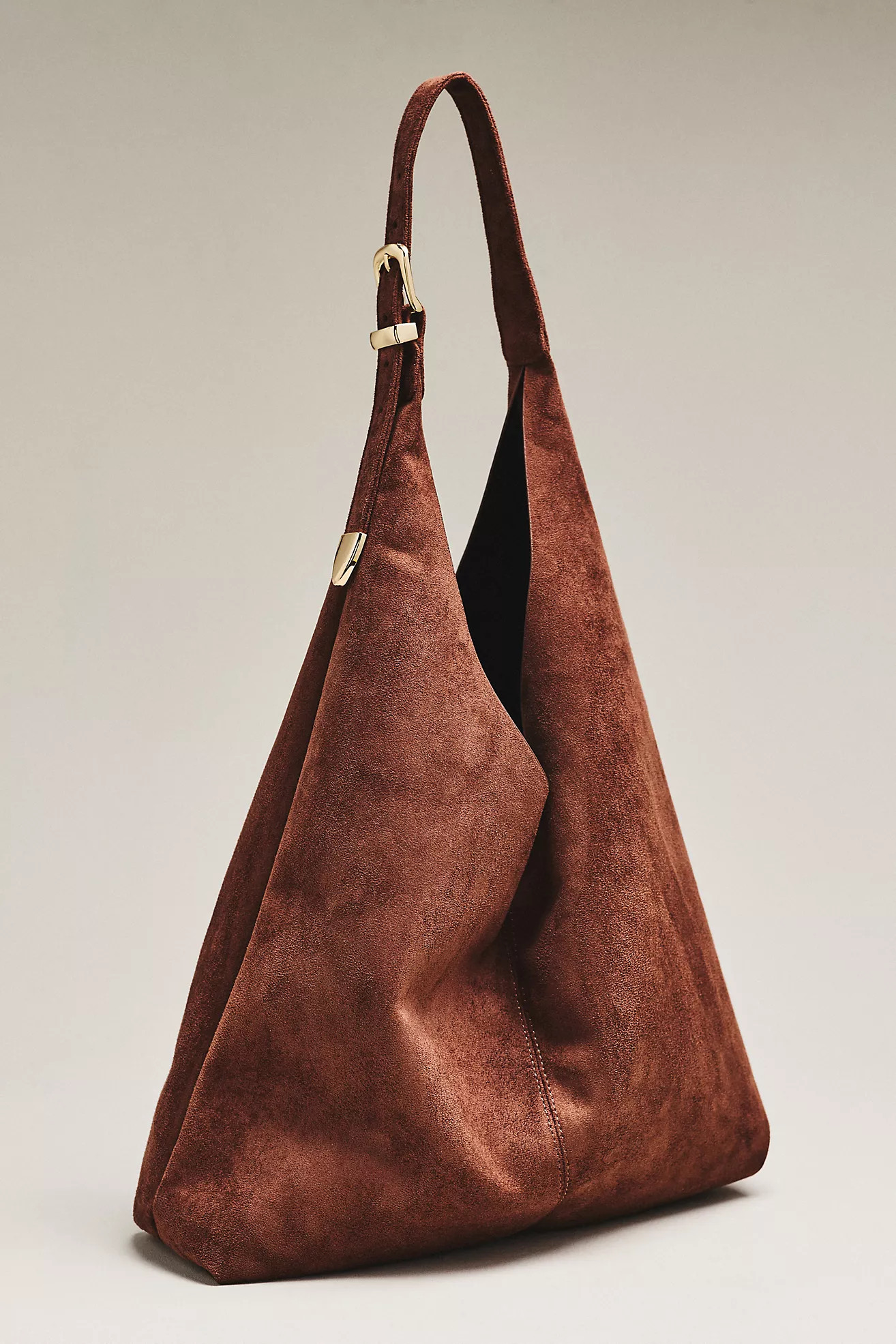 By Anthropologie Love Knot Faux Suede Buckle Slouchy Bag | Anthropologie (US)