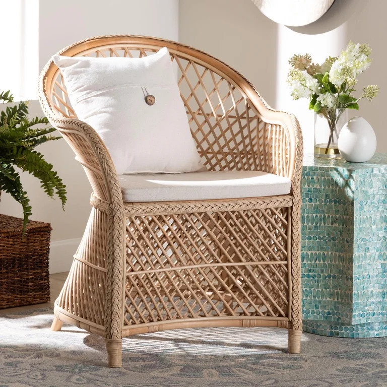 bali & pari Casilda Boho Arm Chair, Natural | Walmart (US)