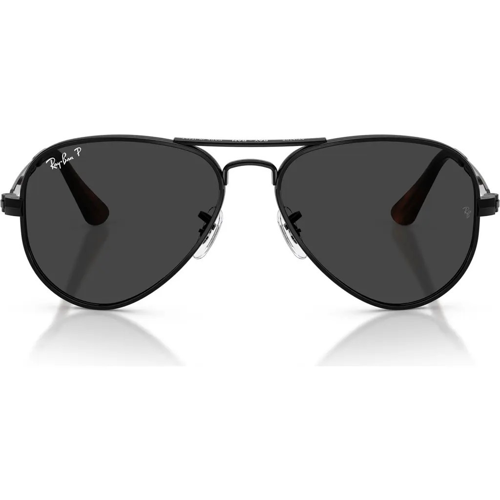 Ray-Ban Aviator Max 58mm Polarized Pilot Sunglasses in Black /Black Polar at Nordstrom | Nordstrom
