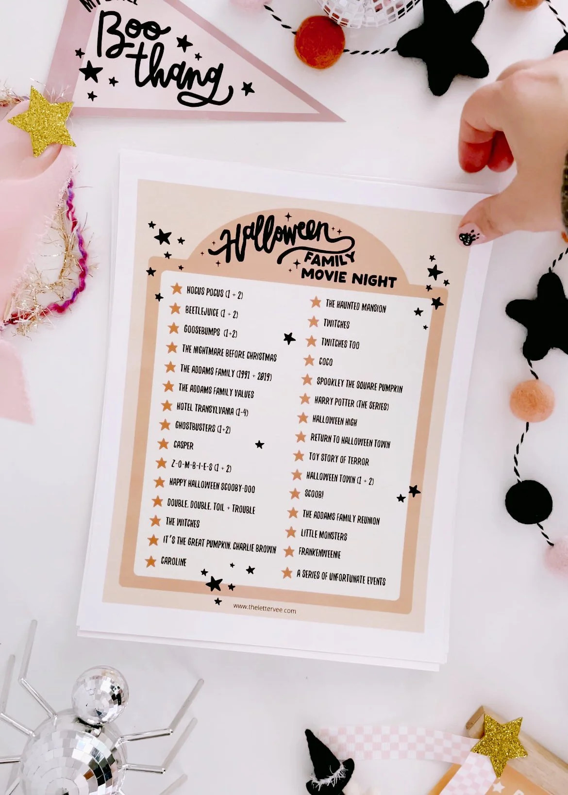 Family Friendly Movie Night Halloween Edition | Freebie | The Letter Vee