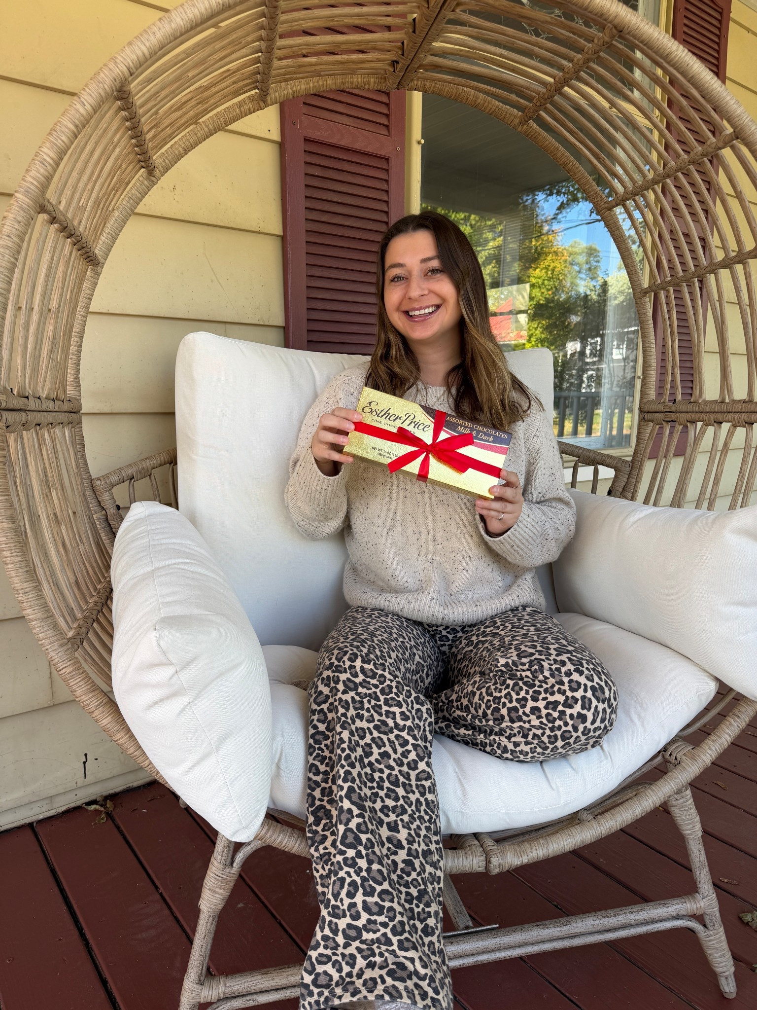 Neutral fall outfit, leopard print jeans, crewneck sweater, egg chair 

#LTKSeasonal #LTKFindsUnder100 #LTKStyleTip