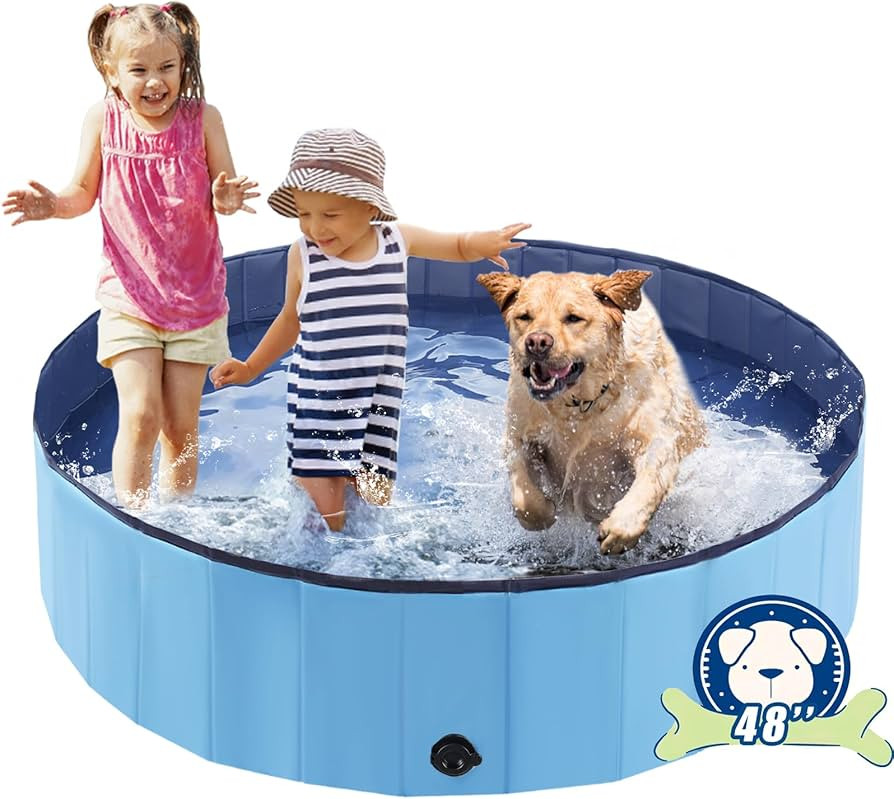 Foldable Dog Bath Swimming Pool Plastic Kiddie Pool Professional Tub Collapsible Grooming Bathtub... | Amazon (US)