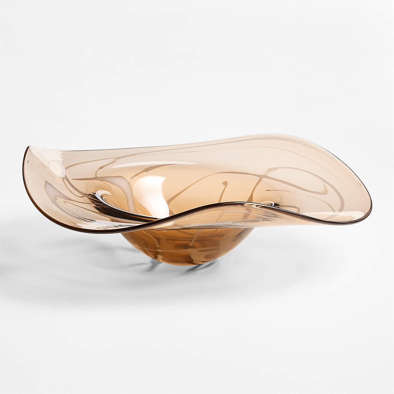 Elsa Asymmetrical Glass Decorative Bowl by Laura Harrier and Tiffany Howell + Reviews | Crate & B... | Crate & Barrel